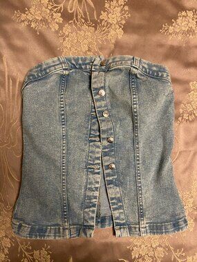 denim tube top
